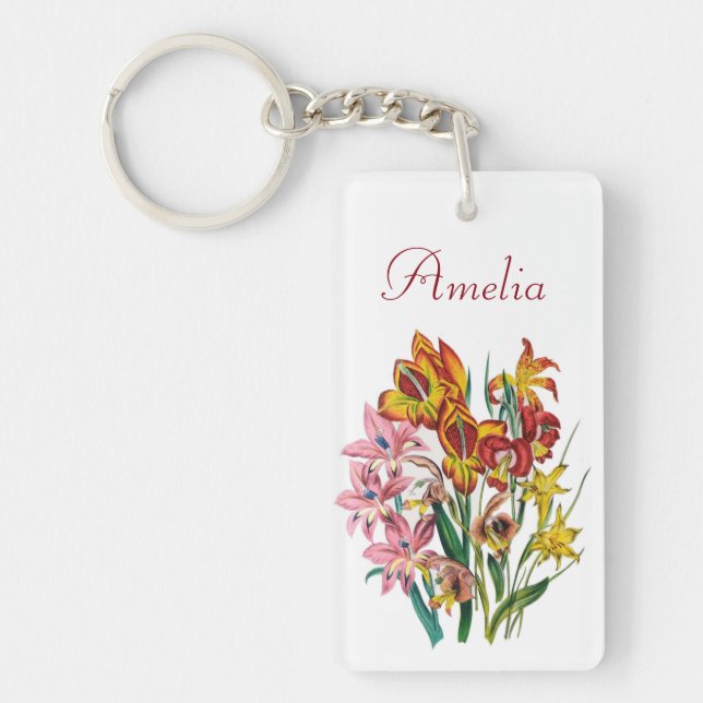 Personalized Gladioli Keychain (Front)