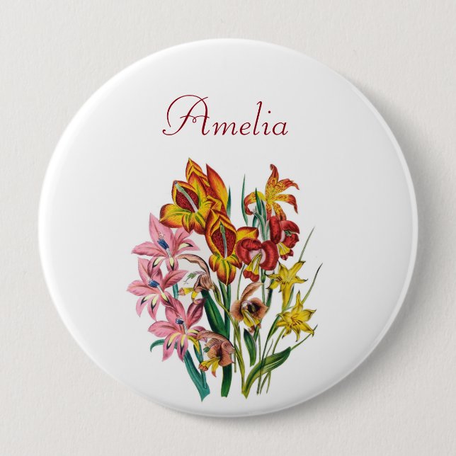 Personalized Gladioli Pin (Front)