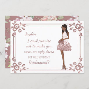 Personalized Glam Girl Bridesmaid Proposal Invitation