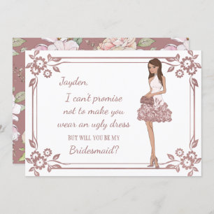 Personalized Glam Girl Bridesmaid Proposal Invitation