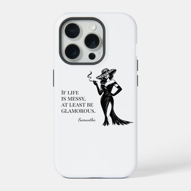 Personalized Glam Style Quote Design  Iphone Case (Back)