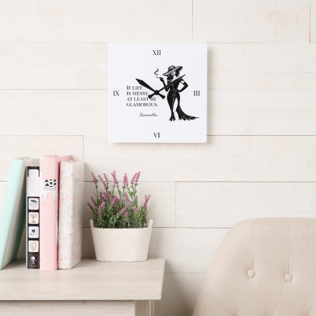 Personalized Glam Style Quote Design Wall Clock (Reading Room)