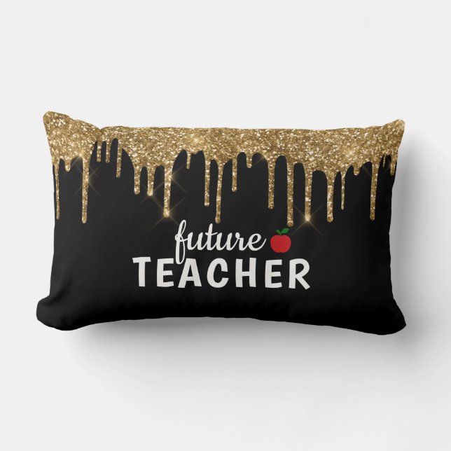 Personalized Glam Teacher Lumbar Pillow (Front)