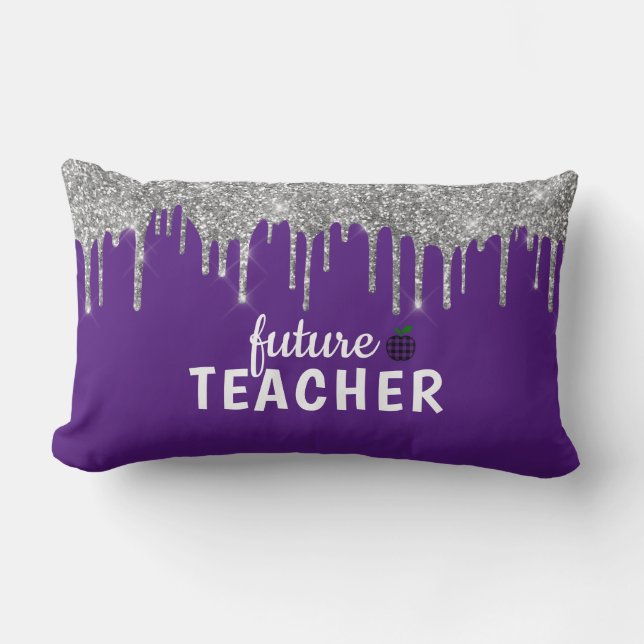 Personalized Glam Teacher Lumbar Pillow (Front)