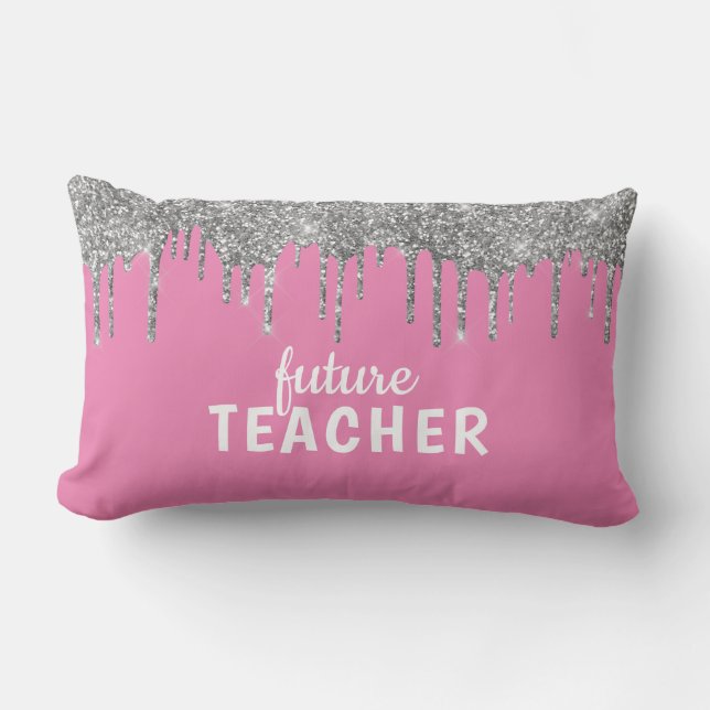 Personalized Glam Teacher Lumbar Pillow (Front)
