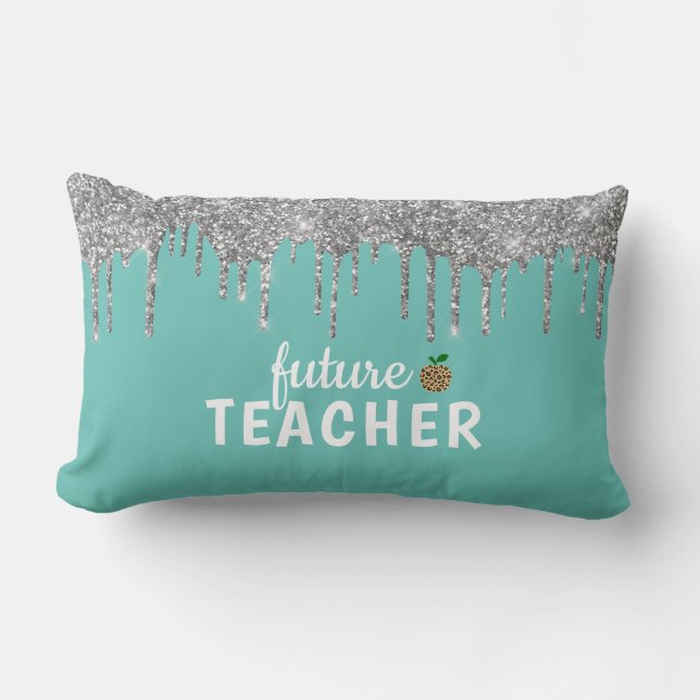 Personalized Glam Teacher Lumbar Pillow (Front)