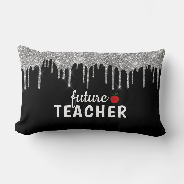 Personalized Glam Teacher Lumbar Pillow (Front)