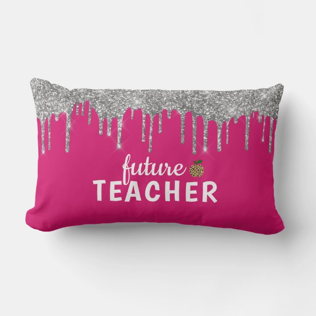Personalized Glam Teacher Lumbar Pillow (Front)
