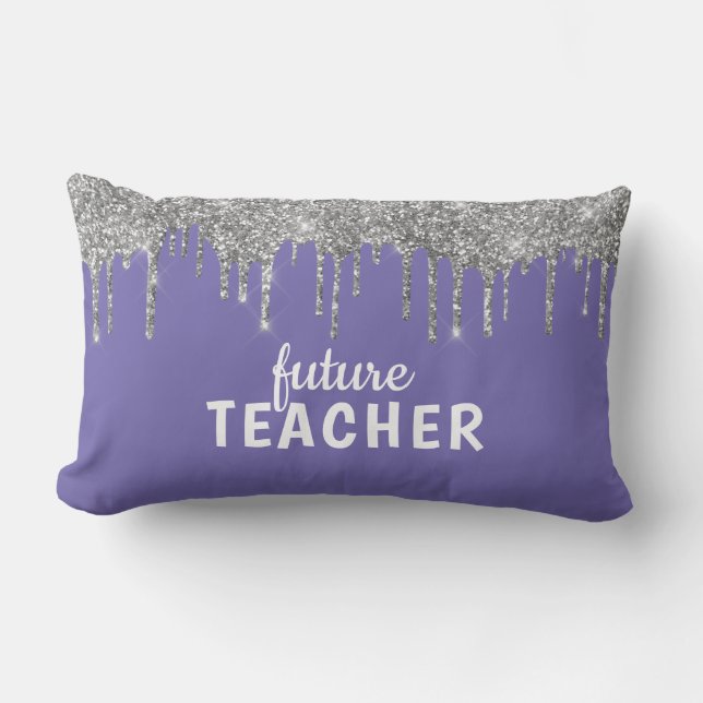 Personalized Glam Teacher Lumbar Pillow (Front)