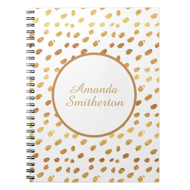Personalized Glamorous White Gold Monogram Notebook (Front)