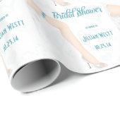 Personalized Glamour Bride Wedding Shower Wrap Wrapping Paper (Roll Corner)