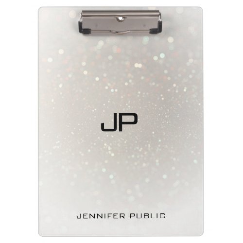 Personalized Glamour Monogram Elegant Template Clipboard