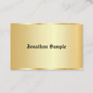 Personalized Glamour Template Old Text Faux Gold Business Card