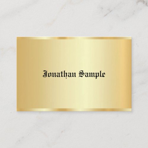 Personalized Glamour Template Old Text Faux Gold Business Card