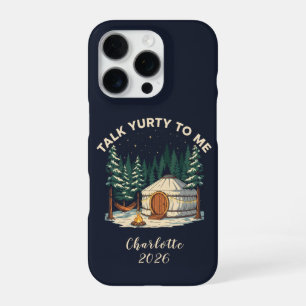 Personalized Glamping Yurt Adventure Retro Camping iPhone 16 Pro Case