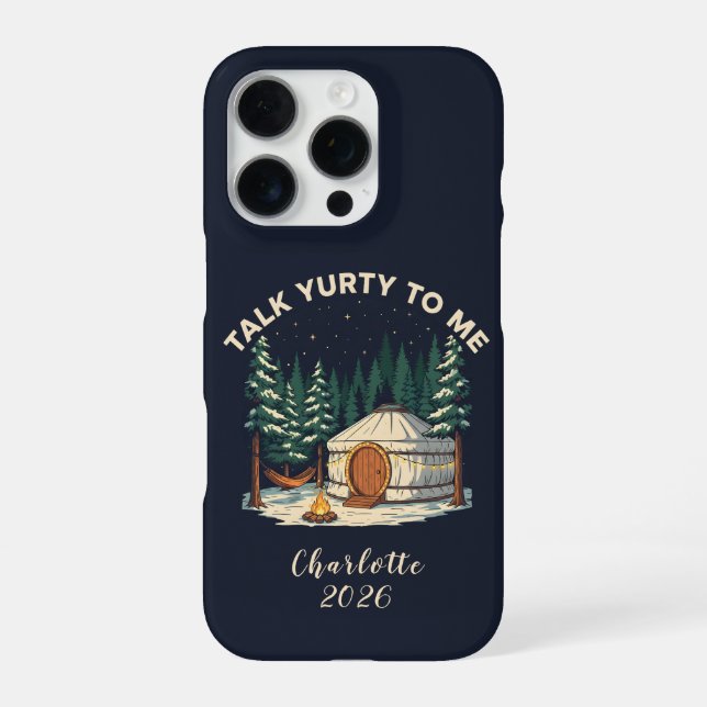 Personalized Glamping Yurt Adventure Retro Camping iPhone Case (Back)