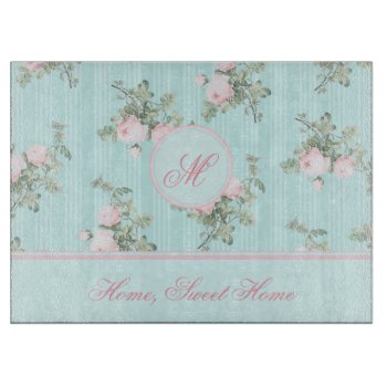 Personalized Glass Chopping Board Shabby Chic by DecorativeHome at Zazzle