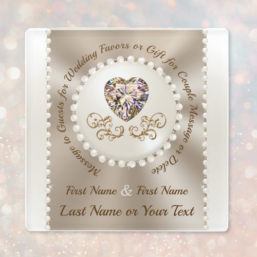 Personalized Glass Coasters Wedding Favors