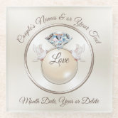 Inexpensive Diamond Wedding Anniversary Gift Ideas Glass Coaster, Zazzle