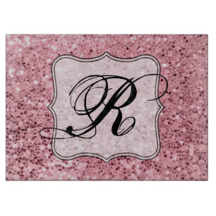 Personalized Glass Cutting Rose Gold Glitter Board