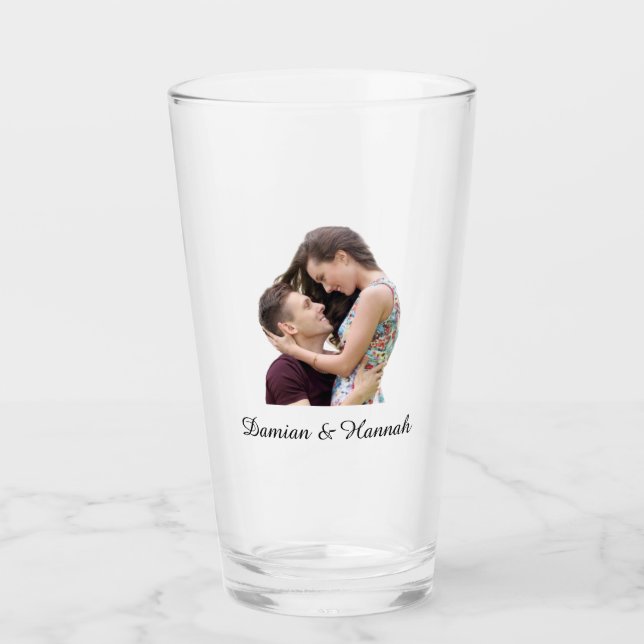 Personalized Glass Gift Custom Couple Gift Photo  (Front)