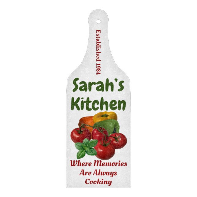 Personalized Glass Kitchen Cutting Board (Front)