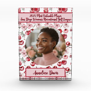 Personalized Glass Photo Women's Golf MVP Award