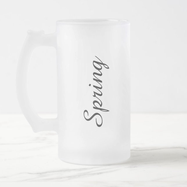 Personalized Glass Tumbler with Straw,Iced Coffee  Frosted Glass Beer Mug (Left)