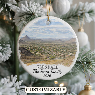 Personalized Glendale Ornament, Custom Arizona Ceramic Ornament