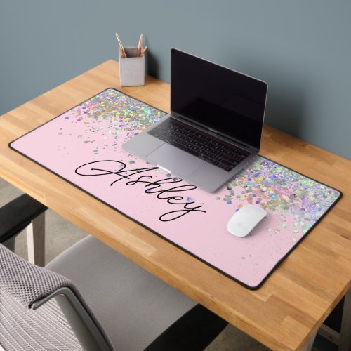Personalized Glitter Desk Mat