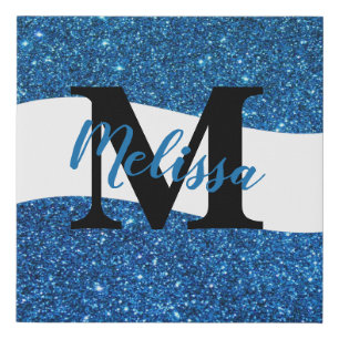 Personalized glitter faux canvas print