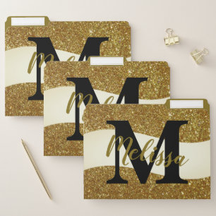 Personalized glitter  file folder