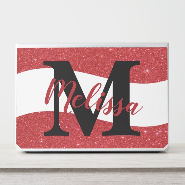 Personalized glitter  HP laptop skin (Front)
