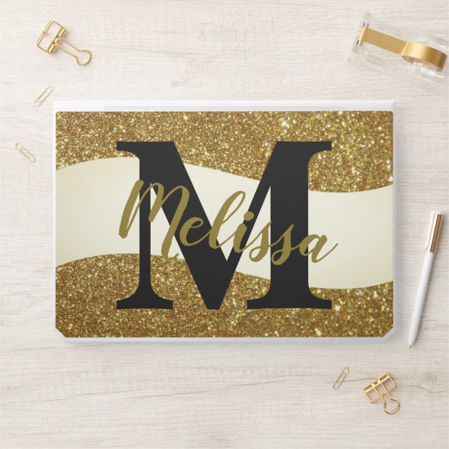Personalized glitter  HP laptop skin (Desk)