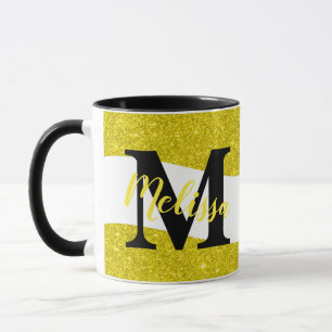 Personalized glitter  mug
