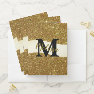 Personalized glitter  pocket folder