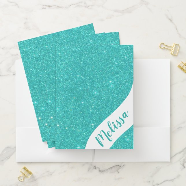 Personalized glitter pocket folder (In Situ)