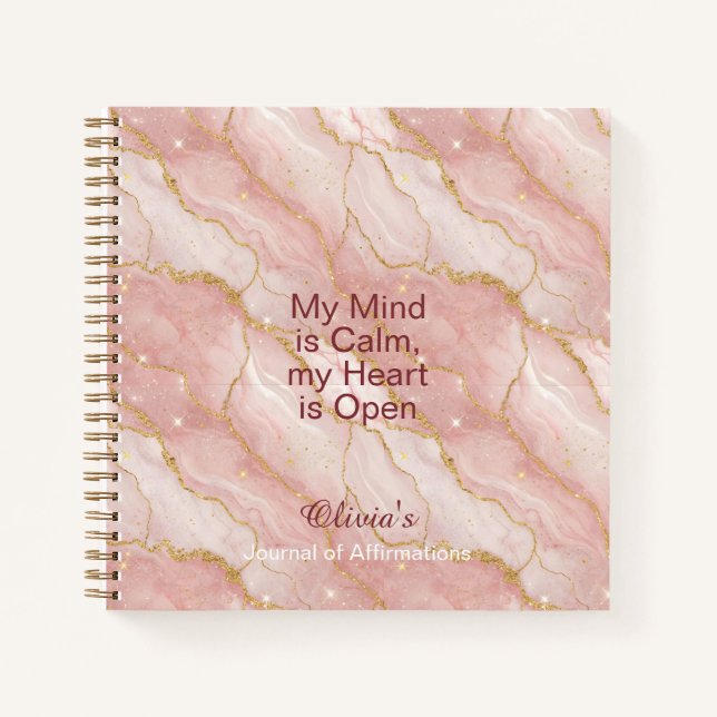 Personalized Glitter Positive Quotes Journal (Front)