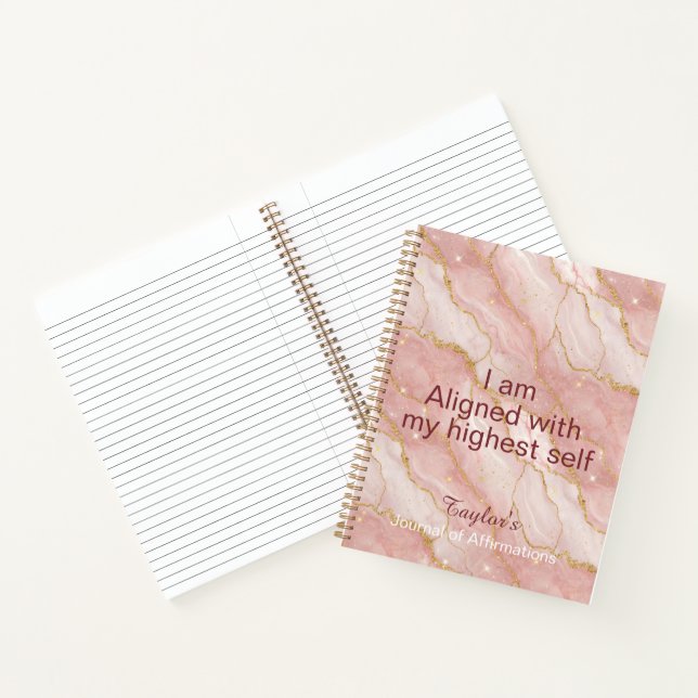 Personalized Glitter Positive Quotes Journal (Inside)
