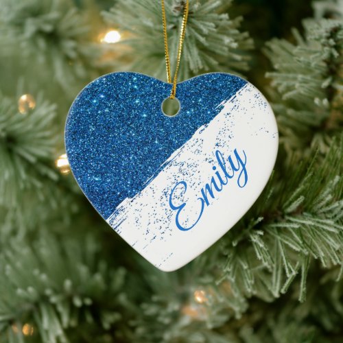 Personalized glitter spray ceramic ornament