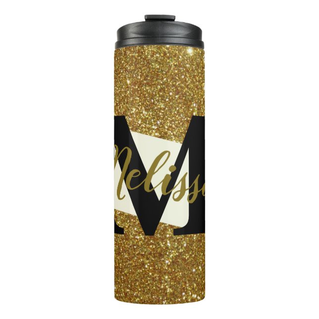 Personalized glitter  thermal tumbler (Front)