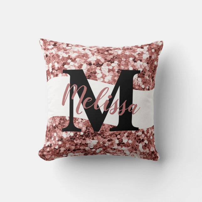 Personalized glitter  throw pillow (Front)