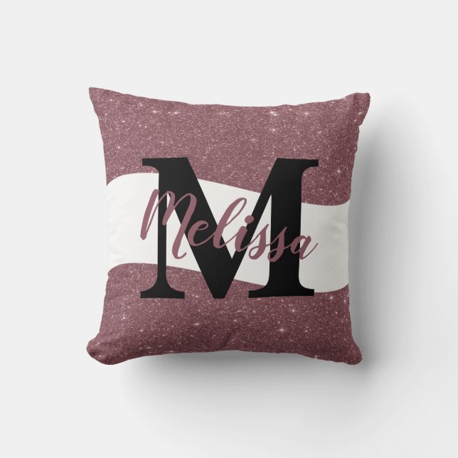 Personalized glitter  throw pillow (Front)