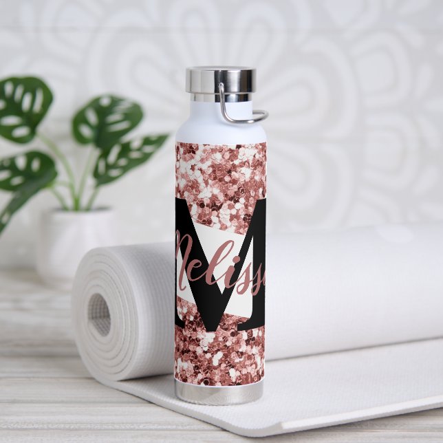 Personalized glitter   water bottle (Yoga)