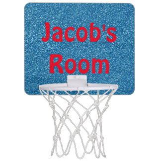 Personalized Glittery Blue Mini Basketball Goal Hoop