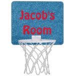 Personalized Glittery Blue Mini Basketball Goal Mini Basketball Hoop at Zazzle