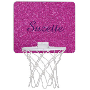 Personalized Glittery Pink Mini Basketball Goal Hoop
