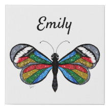 Personalized Glittery Rainbow Butterfly