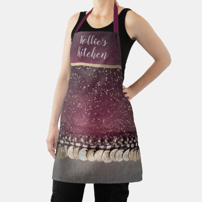 Personalized Glittery Stars Coin Scarf    Apron (Insitu)