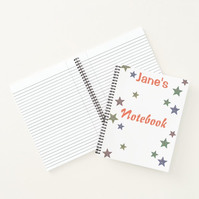 Personalized Glittery Stars Notebook (Inside)